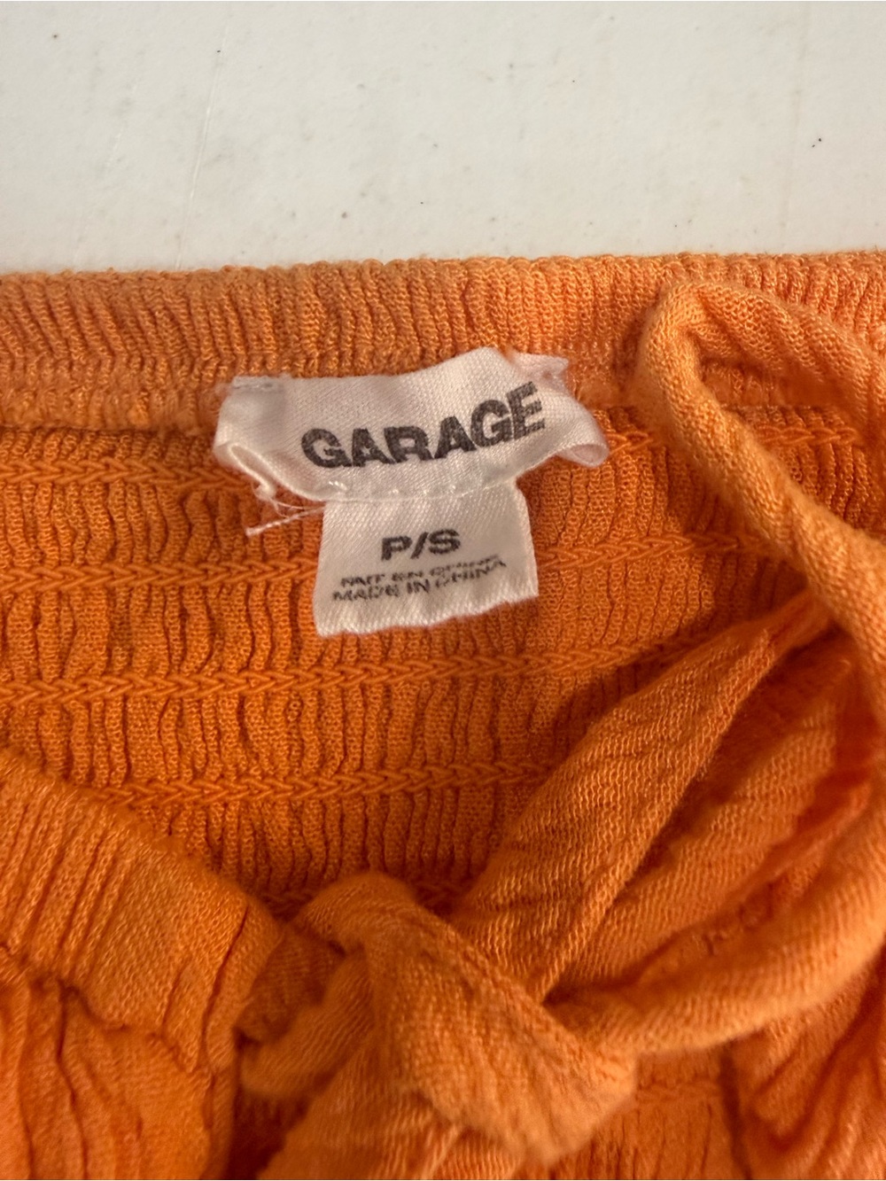 Garage Orange Puff Sleeve Tie Front Crop Top Women’s Small - Picture 2 of 5